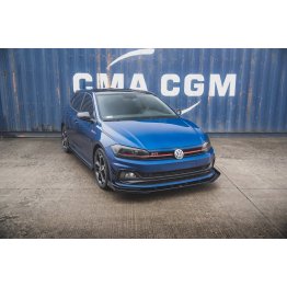 Накладка сплиттер на передний бампер на Volkswagen Polo VI GTI